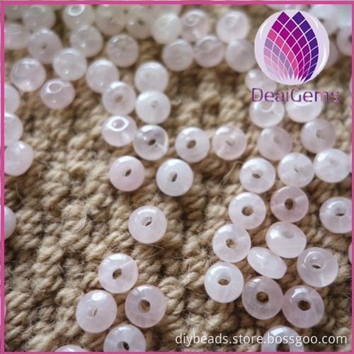 8mm rose quartz wheel sapcer beads